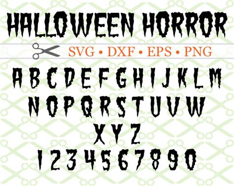 HALLOWEEN HORROR SVG FONT-Cricut & Silhouette Files SVG DXF EPS PNG ...