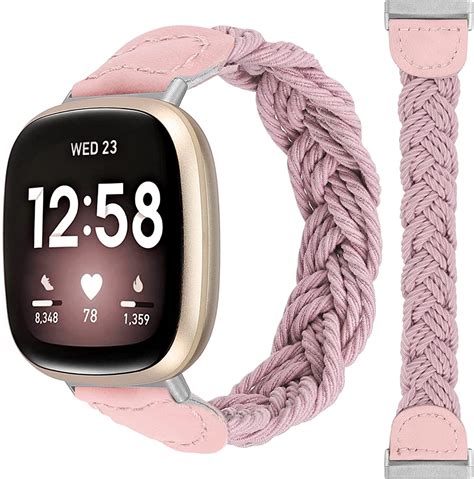 Wearlizer Braided Bands Compatible with Fitbit Versa 4/Versa 3/Fitbit ...