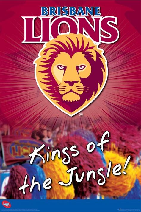 AFL Brisbane Lions Logo POSTER 60x90cm NEW * aussie rules footy ...