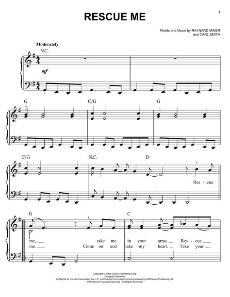 Fontella Bass "Rescue Me" Sheet Music Notes | Download Printable PDF ...