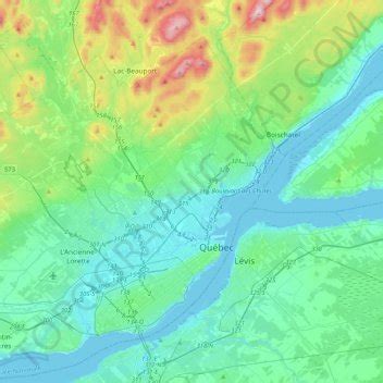 Quebec topographic map, elevation, terrain