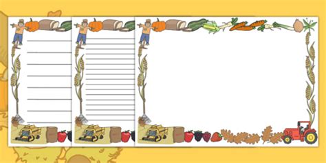 Harvest Full Page Borders (Landscape) (Teacher-Made)