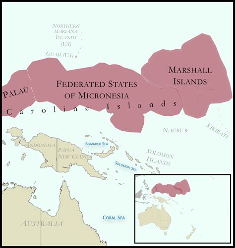 Map – Caroline Islands and the Marshall Islands — TAD Tribal Art