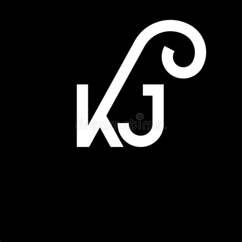 KJ Letter Logo Design on Black Background. KJ Creative Initials Letter Logo Concept. Kj Letter ...