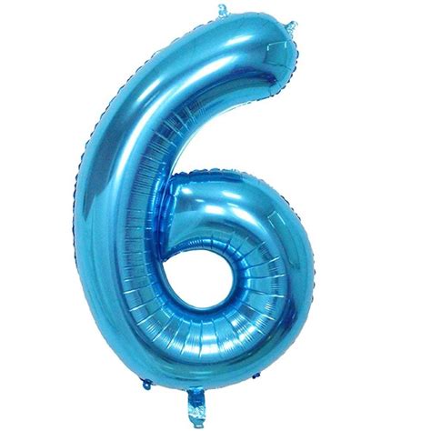 Blue Number 6 Balloon 40 Inch Number Six Balloon 6th Birthday | Etsy