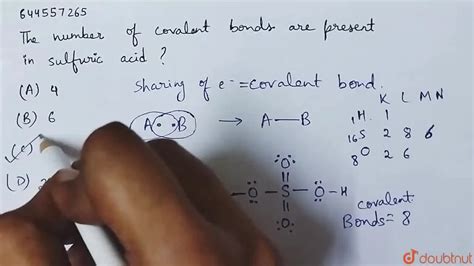 The number of covalent bonds are present in sulfuric acid