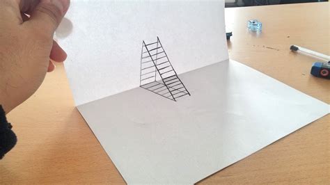 How to Draw 3D Ladder - Optical İllusion - 3D Drawing Step by Step ...