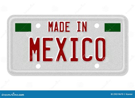 Made In Mexico License Plate Stock Photo - Image: 29519670