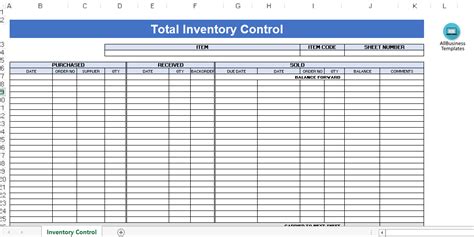 Inventory Management Excel Spreadsheet ~ MS Excel Templates