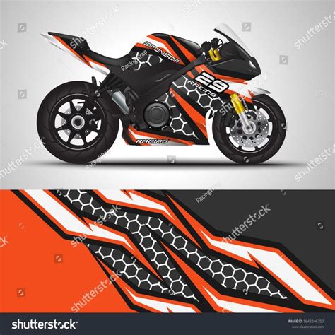 Racing Motorcycle Wrap Decal Vinyl Sticker Stock Vector (Royalty Free) 1642246750 in 2021 ...