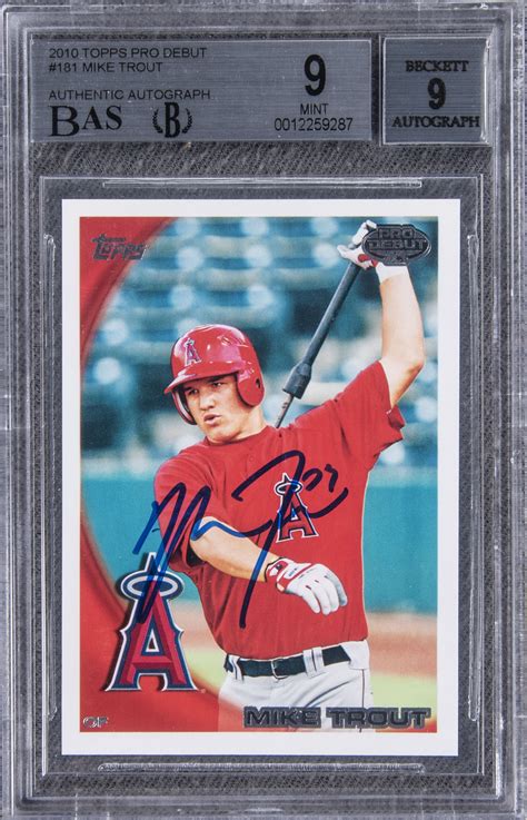Lot Detail - 2010 Topps Pro Debut #181 Mike Trout Signed Rookie Card - BGS MINT 9/BGS 9