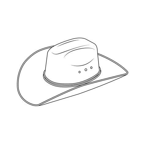 Cowboy Hat Outline Icon Illustration on White Background 8866029 Vector ...