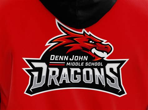 Denn John Middle School Logo Dragon Mascot | School Branding Agency