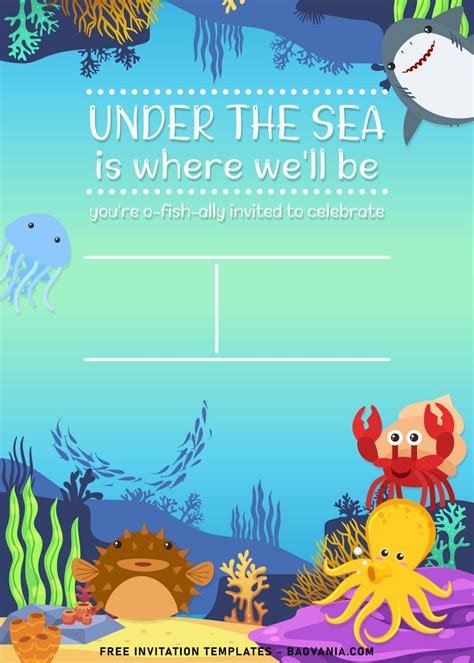 9+ Under The Sea Themed Birthday Invitation Templates | FREE Printable Birthday Invitation ...