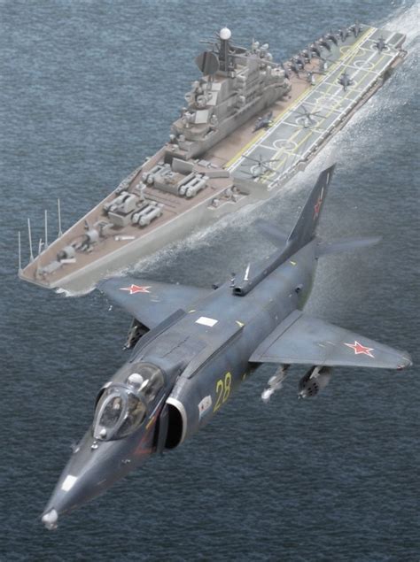 Yak-38 Forger-A VTOL Strike Fighter Aircraft and Kiev-Class Aircraft Carrier | 海軍, 軍用機, ロシア海軍