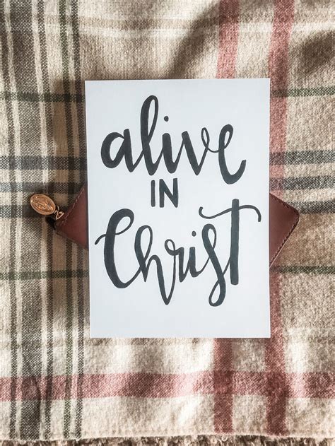 Alive in Christ Christian Gift Bible Verse Print | Etsy