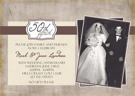 50th Wedding Invitations Template