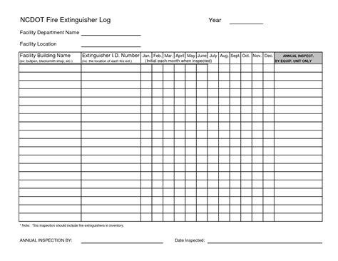 Free Printable Fire Extinguisher Inspection Form - Printable Forms Free Online