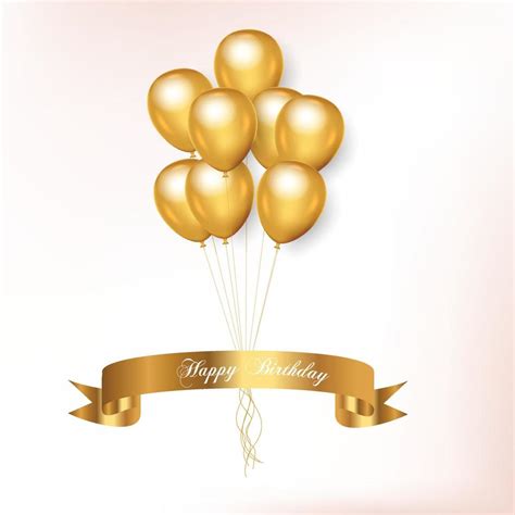 Birthday golden balloons background with realistic background 4813221 Vector Art at Vecteezy