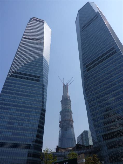 Shanghai Tower under construction. Still 200 metres to go! Shanghai ...