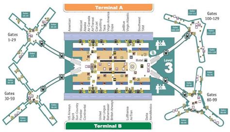 Detailed map and information about the Orlando International airport ...