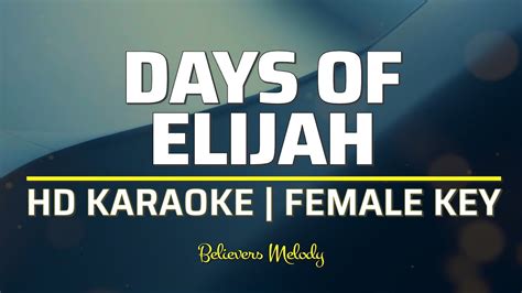 Days of Elijah | KARAOKE - Female Key - YouTube