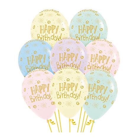 Happy Birthday Sunshine on Pastel Matte Fashion Latex Balloons 12 Pack ...