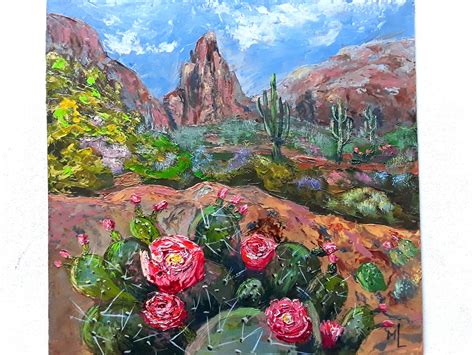 Arizona Desert Art Cactus Painting Desert Floral Art American | Etsy