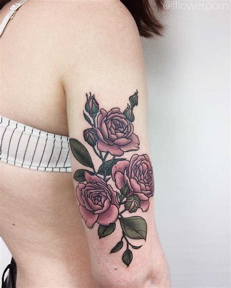 Garden roses tattoo on the arm - Tattoogrid.net