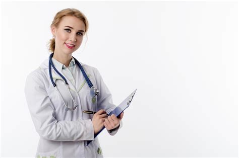 Premium Photo | Doctor in white suit on a white background