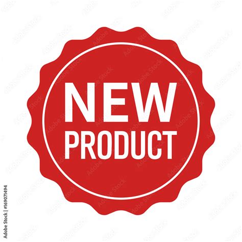 New product label, seal, sticker or burst flat vector icon for websites and packaging Stock ...