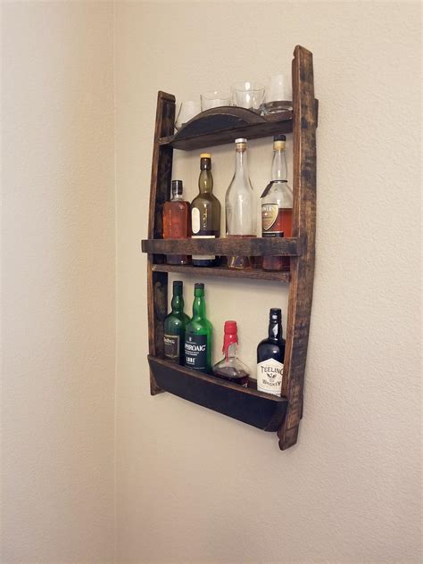 Bourbon barrel stave whiskey rack - finished my first hardwood project yesterday! : r/woodworking