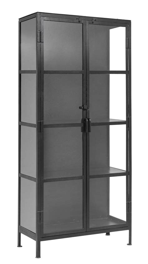 Black Iron And Glass Cabinet - The Forest & Co. | Glass cabinet, Glass ...