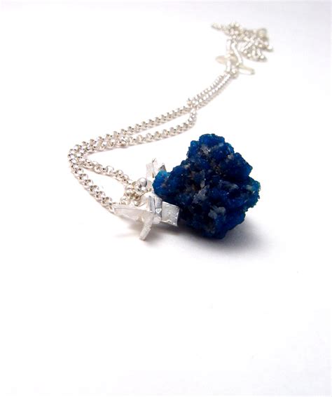 Cavansite crystal and silver necklaces – Erin Shay Daily