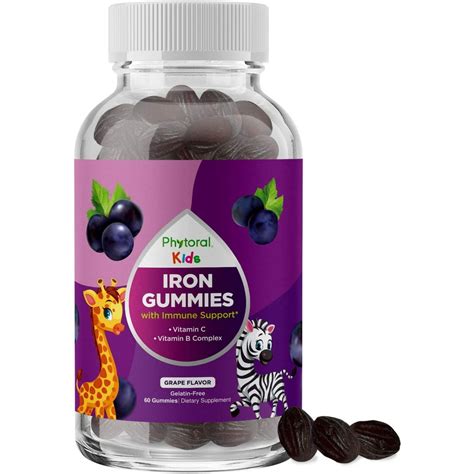 Multivitamin with Iron Gummies for Kids - Chewable Iron Gummy Vitamins for Kids Focus Aid and ...