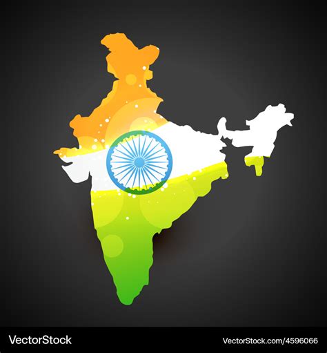 Indian flag map Royalty Free Vector Image - VectorStock