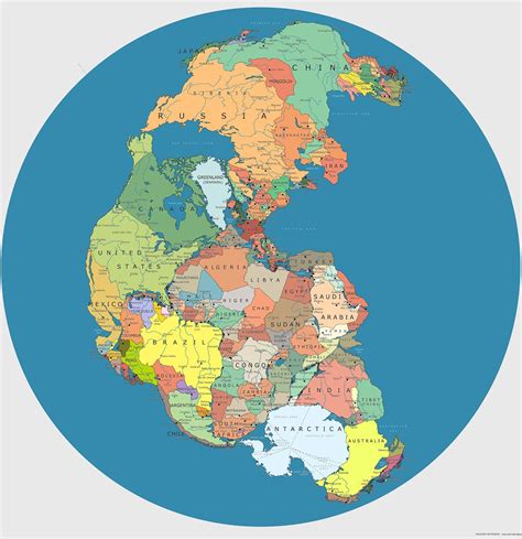 Map Created Overlaying Modern Countries on Pangea - SnowBrains