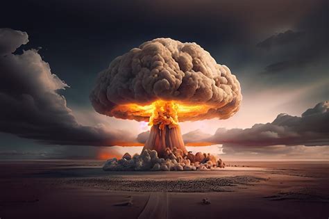 Premium AI Image | Tsar Bomba mushroom cloud nuke Generative Ai