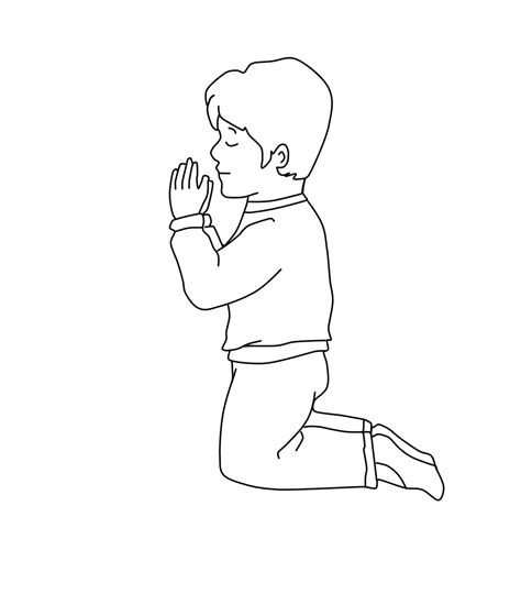 Praying boy,coloring page,bible drawing,prayer,illustration - free image from needpix.com