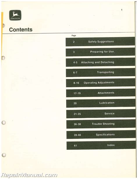 John Deere 310 Disk Operators Manual