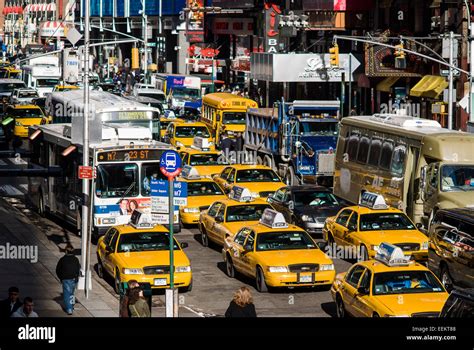 Traffic Jam with Many Vehicles in Times Square, New York City Stock Photo, Royalty Free Image ...