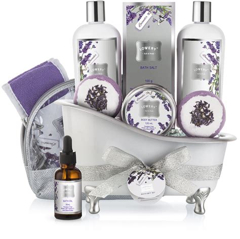 Bath Gift Basket Set for Women: Relaxing at Home Spa Kit Scented ...