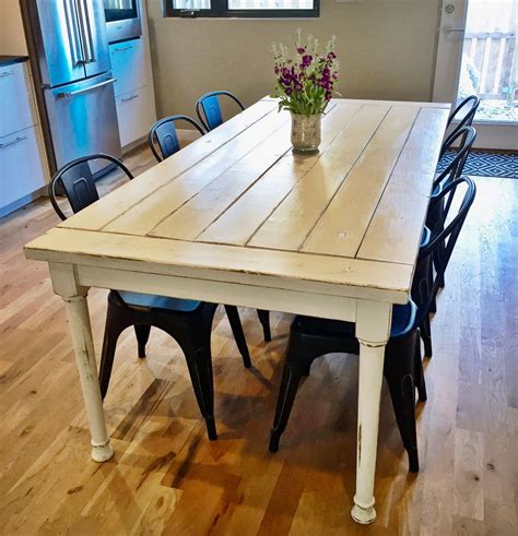 Large Rustic Farmhouse White Farm Dining Table | Farm dining table ...