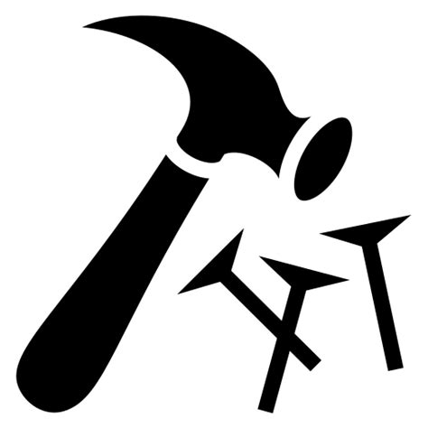 Hammer and nails icon | Game-icons.net