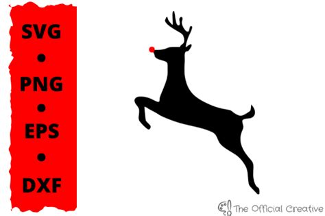 Rudolph Red Nosed Reindeer Silhouette Graphic by theofficialcreative ...