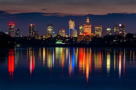 Warsaw at night. | Skyline, Poland, Warsaw