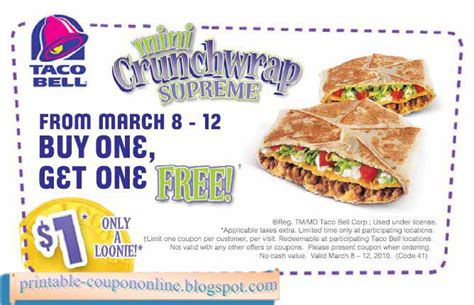 Printable Coupons 2023: Taco Bell Coupons