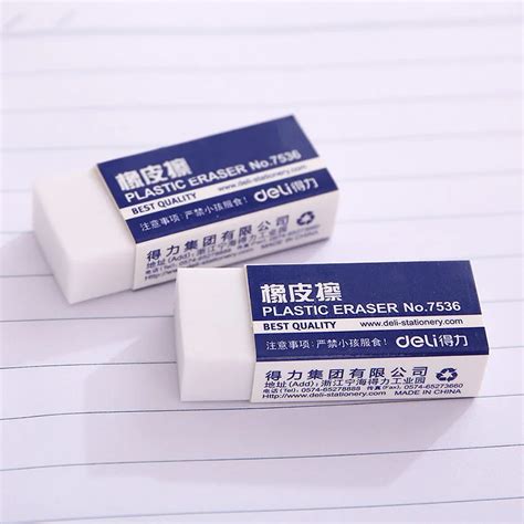 Free shipping deli 7536 eraser rubber eraser white small rubber-in Eraser from Office & School ...