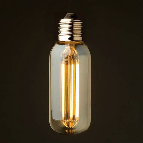 Vintage LED Long Filament Light Bulb,6W 2200K,Edison T45 Tubular Style ...