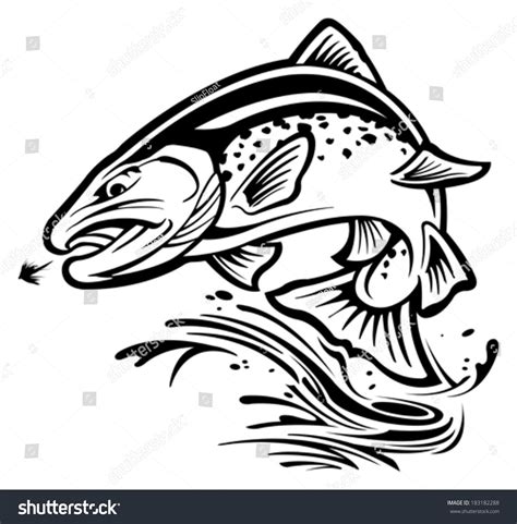 trout line drawing | Trout Stock Vector 183182288 : Shutterstock | Trout art, Fly fishing art, Trout